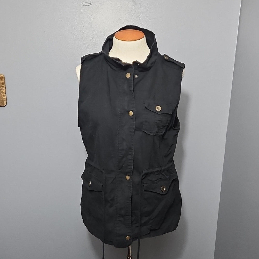 C'est Toi, Black , Utility, Vest, Cotton , 1XL